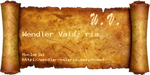 Wendler Valéria névjegykártya